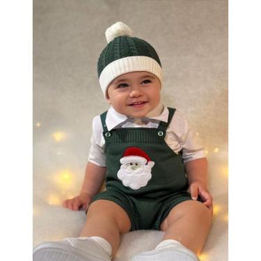 Imagem de Jardineira Romper Natal Papai Noel Verde