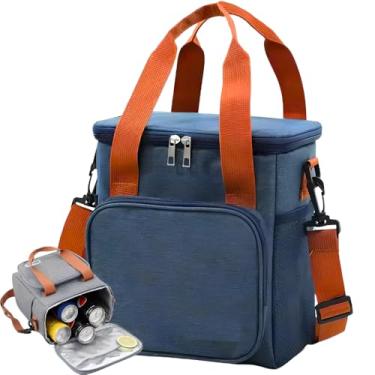 Imagem de Bolsa Térmica Lancheira Masculina Feminina Com Alça de Ombro para Marmita - Trabalho, Academia, Escola e Passeios Super Premium (Azul)