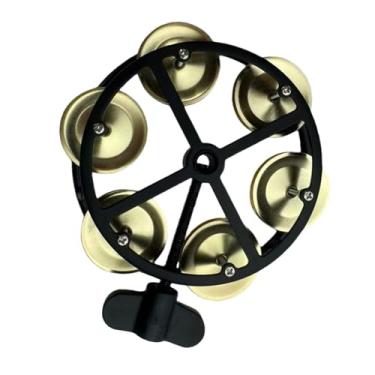 Imagem de Esquirla Pandeiro Hi-Hat Montável com Apitos de Linha Portátil para Baterias, Pratos de Bateria, Peças de Musical para KTV E Concertos, Design Ergonômico, Ouro Preto