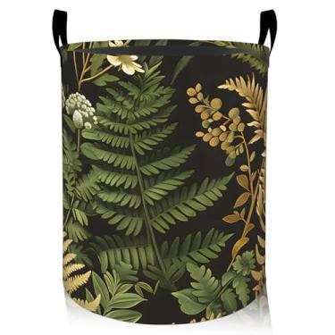 Imagem de ainori Cesta de roupa suja botânica floral, pano Oxford, vintage, rústico, roupa suja, cesto dobrável para decoração de quarto, presente com estampa de plantas, organizador de brinquedos 19,7 x 15,8