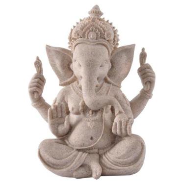 Imagem de Estátua de Ganesha, resina de arenito, 7,5x6x9,5cm, Deus hindu - yiwei