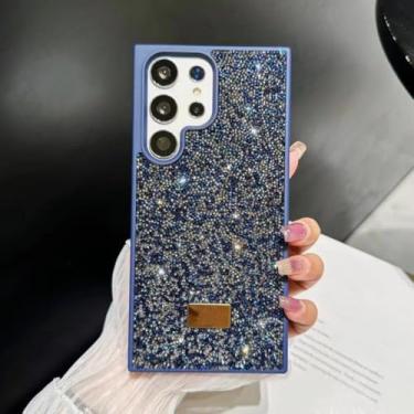 Imagem de MVVKKY Capa de celular luxuosa com cisne piscante para S25Plus, à prova de choque e com proteção traseira antiqueda (para S25Plus/azul profundo)