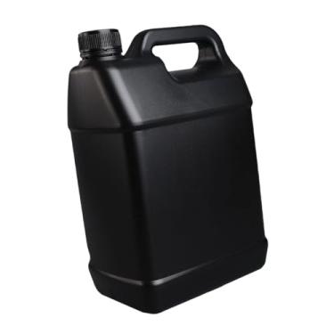 Imagem de UGPLM Jarra de plástico de 4 litros para armazenamento de água com tampa selada, recipiente para armazenamento de óleo de motor e bebidas, Preto
