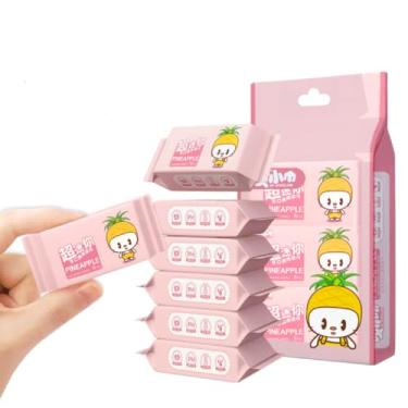 Imagem de Pacote com 12, total de 96 toalhetes de água, mini lenços de limpeza de viagem incrivelmente compactos – Lenços umedecidos para a pele, hipoalergênicos e sem perfume para adultos, crianças e cuidados