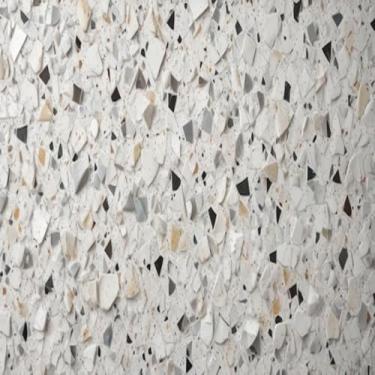 Imagem de Quadro Decorativo Terrazzo Stone Mosaic Textura com Base Branca – Arte para Parede Moderna e Sofisticada 30x30cm