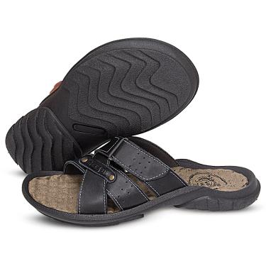Imagem de Chinelo Masculino De Couro Preto - DCB5000LTPTO