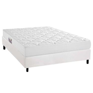 Imagem de Cama Box Casal: Colchão Espuma D45 Herval Top + Base Crc Corano White (138x188)
