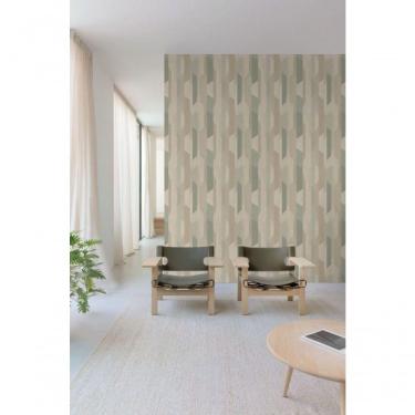 Imagem de Papel De Parede Muse Geométrico Verde E Bege A57001