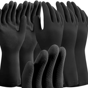 Imagem de 5 Luvas Borracha Linha Black Indústria limpeza Látex Natural - Imbat, 