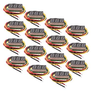 Imagem de barenx 15 peças mini voltímetro digital DC 100 V painel Voltagem medidor de corrente 0,7 cm