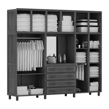Imagem de Guarda-roupa Grécia Capelinha Casal Imbuia Espelho 10 Portas