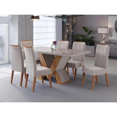 Imagem de Conjunto Sala de Jantar 6 Lugares Retangular Tampo de MDF Vegas Yescas