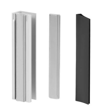 Imagem de Moldura de porta de canal U com metal e ímã para portas de chuveiro de vidro giratórias de 1/20.3 cm 5/81.3 cm 3/40.6 cm e 1/10.2 cm de espessura