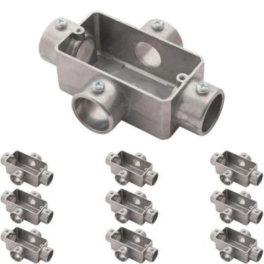 Imagem de 20 Condulete Tipo X 1/2 Polegada Em Alumínio Sem Rosca Sieg Prateado 5