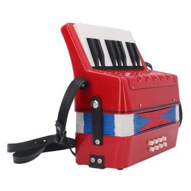 Imagem de Generic Acordeão Portátil de Piano ABS Com 17 Teclas e 8 Teclas de Baixo para Crianças Iniciantes, Fácil de Aprender e Tocar, Adequado para Maiores de 5 Anos, Instrumento Musical (Vermelho)