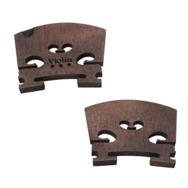 Imagem de Soundspire Pacote com 2 Pontes de violino 4/4, bordo grau A com ranhura em U pré-ranhurada (espaçamento profissional de cordas e acústica), preto