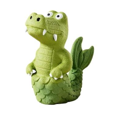 Imagem de KiBcsLic Crocodilo de brinquedo interativo com guizo para cães, brinquedo de enriquecimento ambiental para exercícios, de látex para morder, ideal