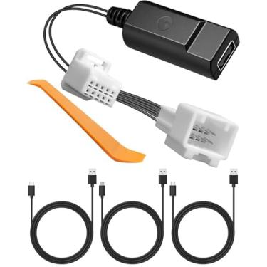 Imagem de Adaptador de alimentação Dashcam compatível com Toyota Lexus Subaru, fonte de alimentação USB integrada conecta-se ao espelho retrovisor (10 pinos tipo B)