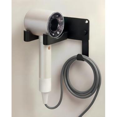 Imagem de Suporte de secador de cabelo montado na parede, suporte de secador de cabelo de alumínio, suporte de secador de cabelo para banheiro, suporte de parede para secador de cabelo supersônico Dyson Suporte