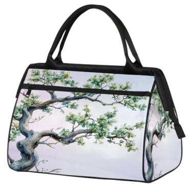 Imagem de Sacola abstrata de flor de abelha pequena para o fim de semana para mulheres e homens, bolsa de viagem dobrável, leve, esportiva, academia, impermeável, mala de mão, bolsa de fim de semana para