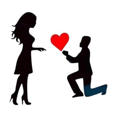 Imagem de Generic Adesivo de carro para pedido de casamento, adesivo para casal, decoração de veículo, decorativo para janela de carro, espelho ou painel da carroceria