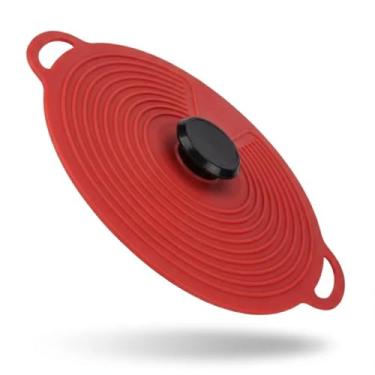 Imagem de Tampa Silicone Universal 23cm Vedação Forte Hermética Flexível Reutilizável Multiuso Cobre Tudo Panela Pote Tigela Geladeira Microondas Fogo Vácuo Inteligente (Preto)