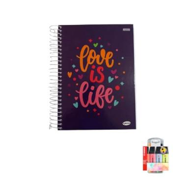 Imagem de Kit Caderno Femininos 20 Matérias Capa Dura 400 Folhas + Caneta Point 88 Fineliner + Marca Texto Boss Pastel
