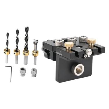 Imagem de Bothyi Kit de gabarito de cavilha autocentrante, ferramenta para juntas de madeira, liga de alumínio prática, guia de perfuração conveniente, acessório