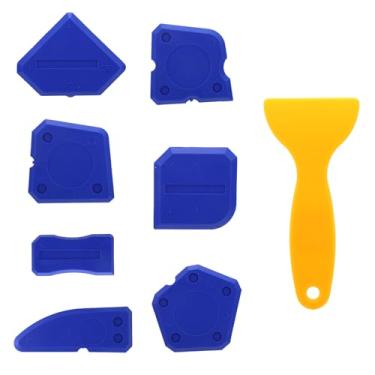 Imagem de 8 Peças de Ferramentas Profissionais para Aplicação Silicone, com Raspador Múltiplos Formatos e Removedor para Cozinha Casa de Banho Chão Janela e Lava-Loiça