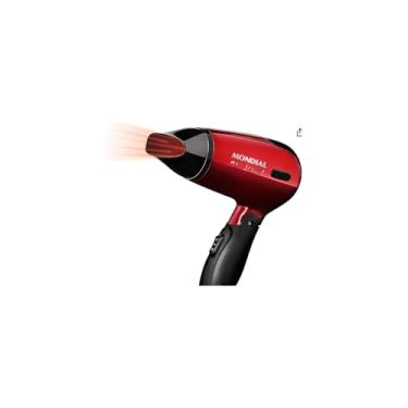 Imagem de Secador de Cabelo Portátil, 1200W, Bivolt, Rosa, Dobrável, Leve, 2 Velocidades, Para Viagens e Uso Diário, 21cm x 5,5cm, 335g