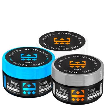 Imagem de Kit Pomada Efeito Seco + Brilho + Neutro Embaixador 85G