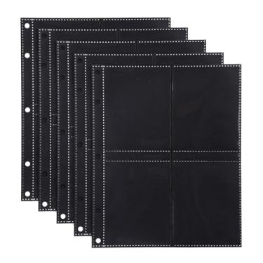 Imagem de 50 Peças de Capas Carregamento Superior com 4 Bolsos, Páginas de Fichário Cartões Colecionáveis Dupla Face Capas Armazenamento para Beisebol e Esportes Protetores Cartões Plástico Rígido