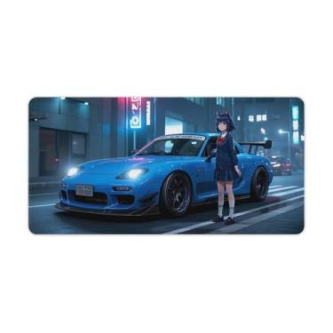 Imagem de HouLaiZhe JDM Rx7 Anime Japonês Meninas Gaming Mouse Pads JDM Car Desk Pads Grandes Mousepads para Teclado Desktop Tapete de Computador 30 x 60 cm