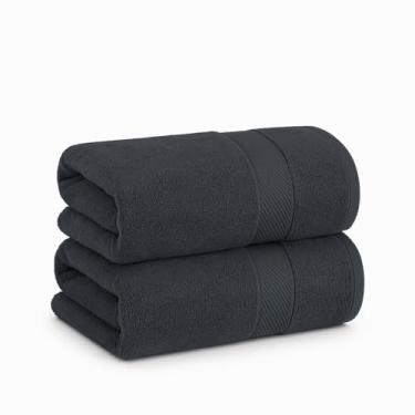 Imagem de Cloudura Toalhas de banho luxuosas - 100% algodão | Secagem rápida | Leve | Grosso, Qualidade Hoteleira, (27'x54')-Macio e Absorvente (Cinza Carvão, Conjunto de 2)