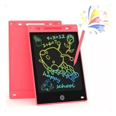 Imagem de Lousa Mágica LCD Tablet de Escrita e Desenho com Cores e Tamanhos Especiais – Educativos e Divertidos (Rosa, 12 polegadas)