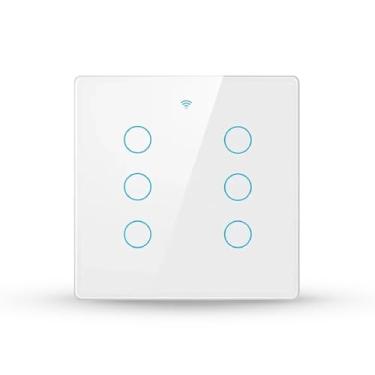 Imagem de Avant Neo Interruptor Inteligente Wi-Fi Branco 6 Botões 2.4 GHz Smart Touch Bivolt Compatível com Alexa, Google Home, Tuya Neutro Paralelo Virtual