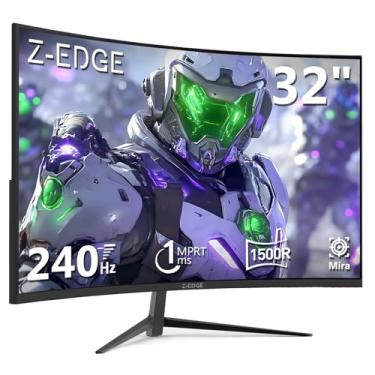 Imagem de Monitor gamer curvo Z-Edge de 32Fpolegadas e 240 Hz, 1 ms MPRT, Full HD 1080P, painel VA, tela LED curva 16:9, brilho de 300 cd/m², 98% sRGB, FreeSync, DisplayPort e HDMI