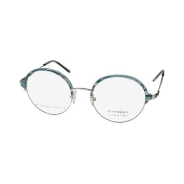 Imagem de MOREL Lightec 30285l Armação de óculos/lentes ovais ousadas contemporâneas design francês, Verde/rosa, 49-20-140
