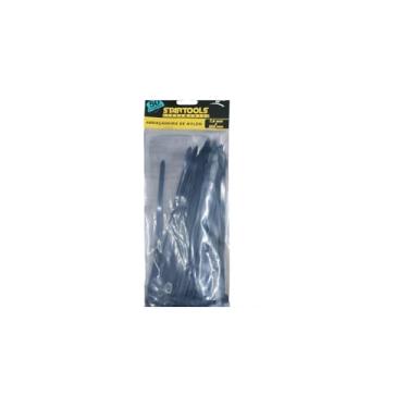 Imagem de Abraçadeira de Nylon Preta, 20cm x 7,6mm, 50 Unidades, Material Nylon 66, com Proteção UV, para Organização de Cabos e Fios