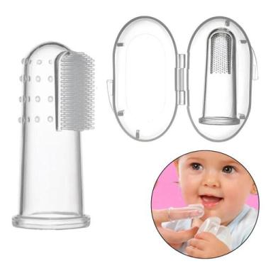 Imagem de Escova Massageadora De Gengiva Para Bebê Com Estojo Incolor Buba
