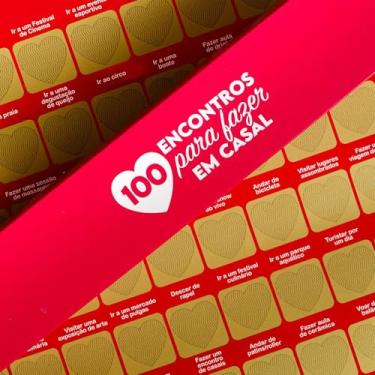 Imagem de Pôster Raspadinha 100 Encontros para Fazer em Casal, Quadro Decorativo com Moldura, Presente Romântico para Namorados