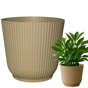 Imagem de Cachepô Talin Cinza 2,5L 16cm x 15cm de Polipropileno Duro e Resistente, Compativel com Sistema Autoirrigável - Vaso Decorativo Elegante para Plantas - Top Garden