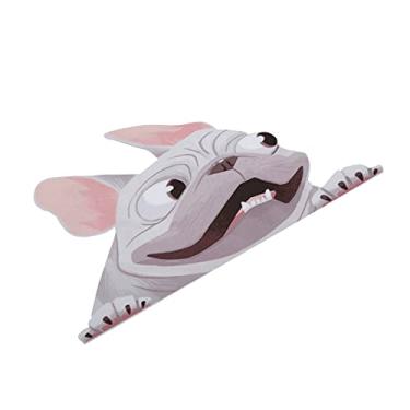 Imagem de Ymiko Decalque de Carro Com Padrão de Cachorro Fofo 8,7x6,3 pol. Adesivo de Janela Automática de PVC à Prova d'água (Cinza)