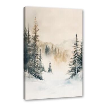 Imagem de Impressão de pôster de arte de parede retrô de Natal Papai Noel alce paisagem de inverno imagens de Natal para bar em casa pub cozinha café loja decoração de férias (SKU12,12x40,6 cm = (30 x 40 cm