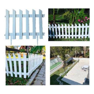 Imagem de Cercas Para Jardim E Canteiro Kit com 9 Decorativa Ripa De Plástico Br
