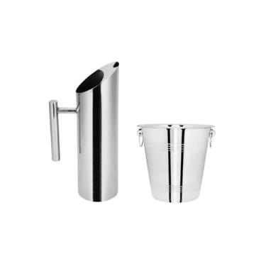 Imagem de Genérico, Jarra de Suco Agua e Balde de Gelo Aço Inox Bar Restaurante