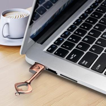 Imagem de Dispositivo externo de armazenamento de dados USB Flash Drive de 16 GB, perfeito para presentear familiares e amigos (Love Key)