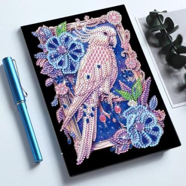 Imagem de Kits de caderno de arte de diamante para adultos, diário de pintura de diamantes A5 e suprimentos de caderno de esboços DIY, presente de arte de pedra 5D para iniciantes amantes de artesanato