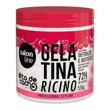 Imagem de Salon Line, Gelatina Capilar, ToDeCacho, Óleo de Ricino, Definição e Nutrição, Vegana - Cabelos Ondulados, Cacheados e Crespos, 550 g