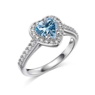 Imagem de GemKing TL120004-S-W-WH-10 Anéis de noivado de zircão quadrado 5A prata esterlina 925 CZ anel de diamante para mulheres, 8, Prata esterlina, Sem Pedra Preciosa